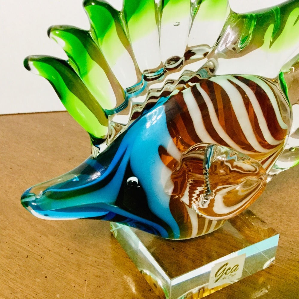 Vintage GCA Art Glass Multi Color Fish Sculpture - Picture 6 of 8